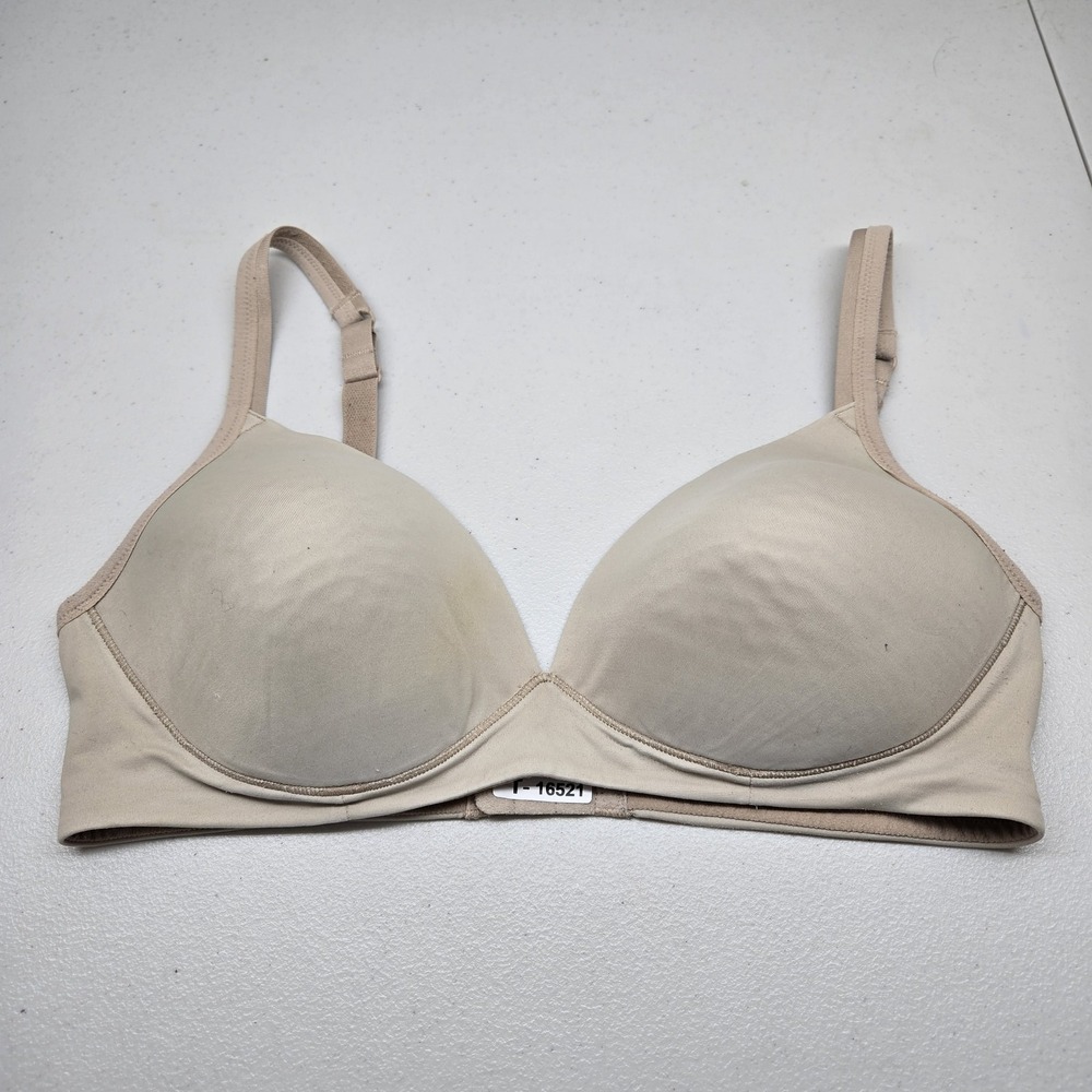 Warner's Women‎ Bra 38C Beige T Shirt Wireless Padded Adjustable Straps